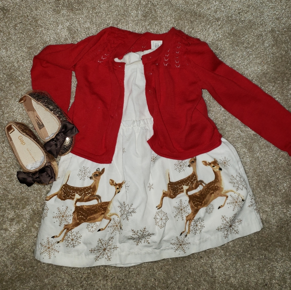 Baby Gap HTF HSA Reindeer Dress Outfit